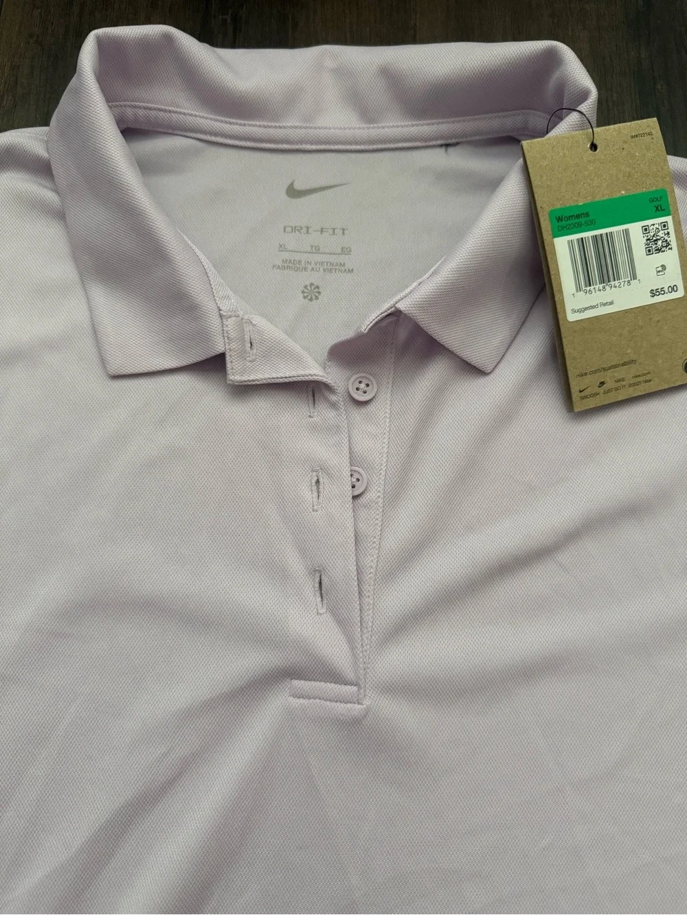 Nike Dri-FIT Women’s Golf Polo Shirt Lavender Lilac XL NWT Athleisure Sports - Picture 4 of 6